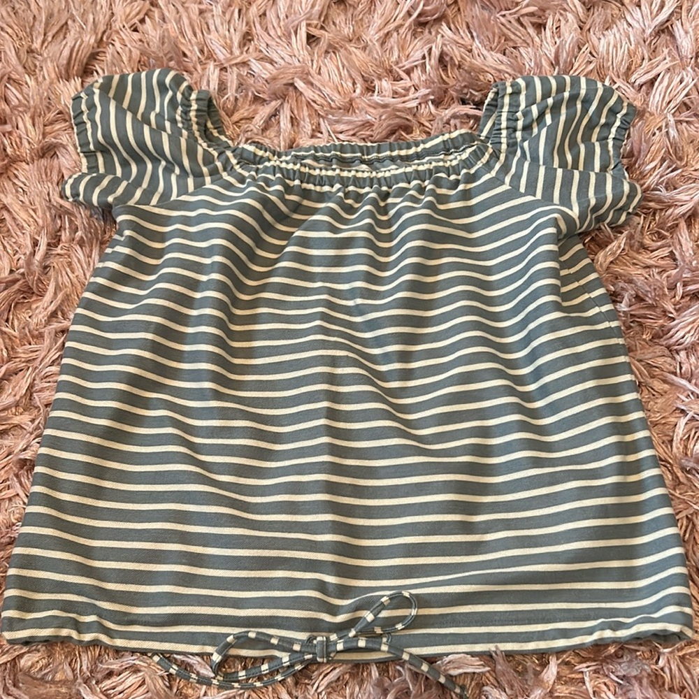 Madewell Top, blue and white, size medium